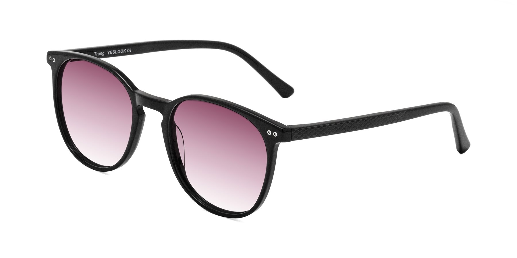 Angle of Trang in Black with Wine Gradient Lenses