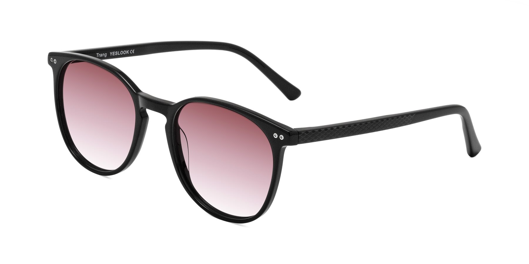 Angle of Trang in Black with Garnet Gradient Lenses