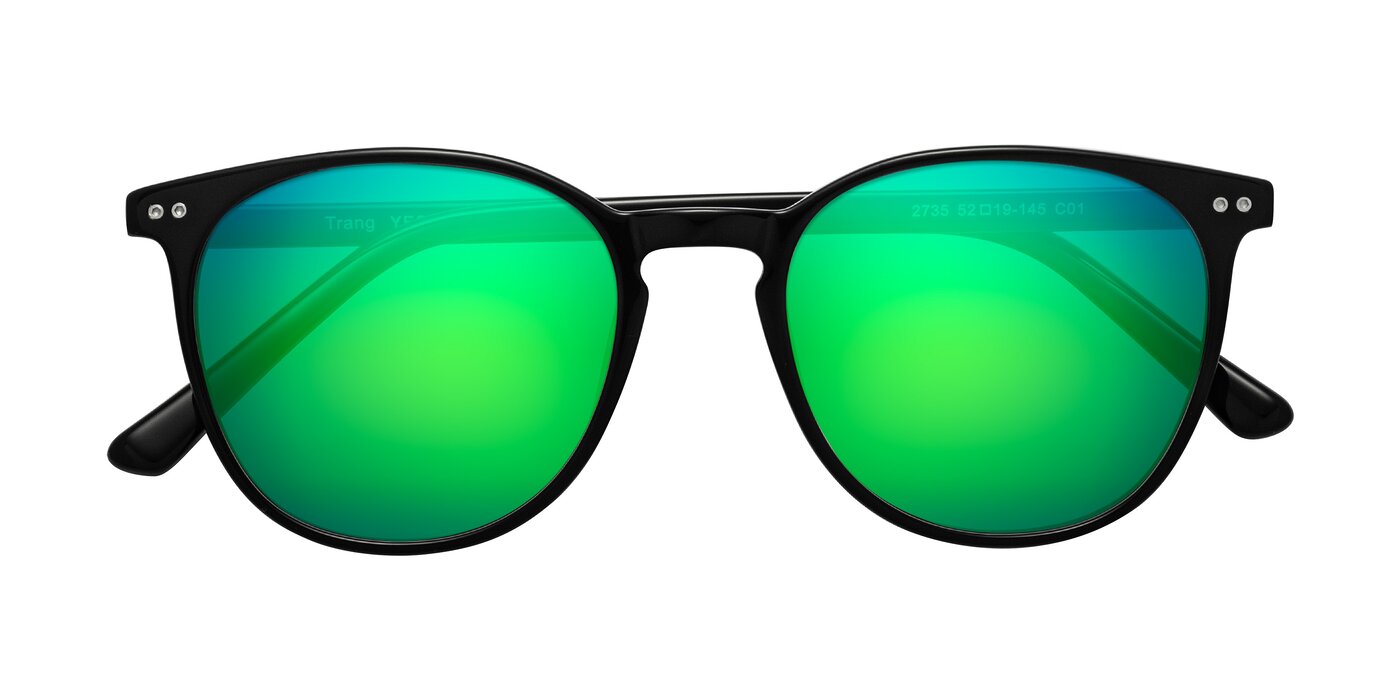 Trang - Black Flash Mirrored Sunglasses