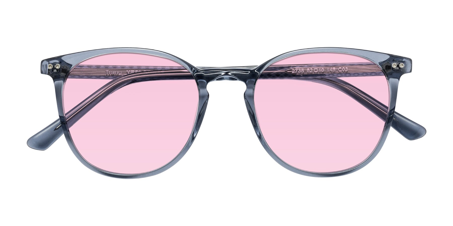 Folded Front of Trang in Transparent Blue with Light Pink Tinted Lenses