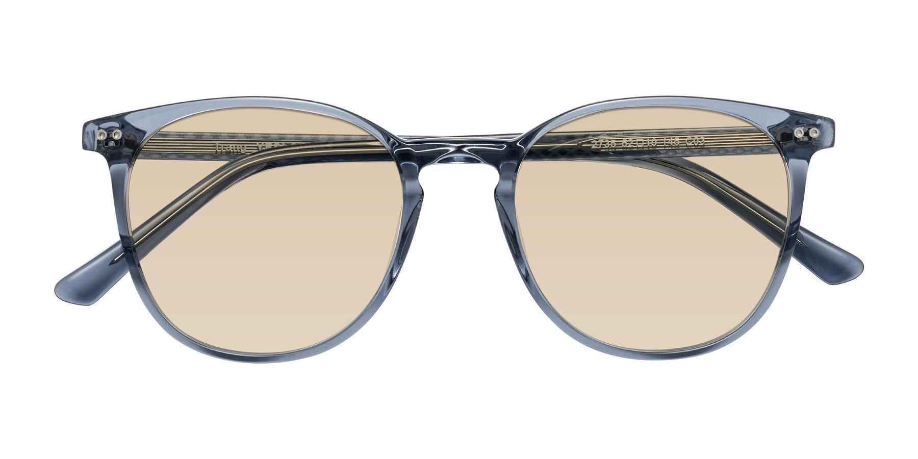 Folded Front of Trang in Transparent Blue with Light Brown Tinted Lenses