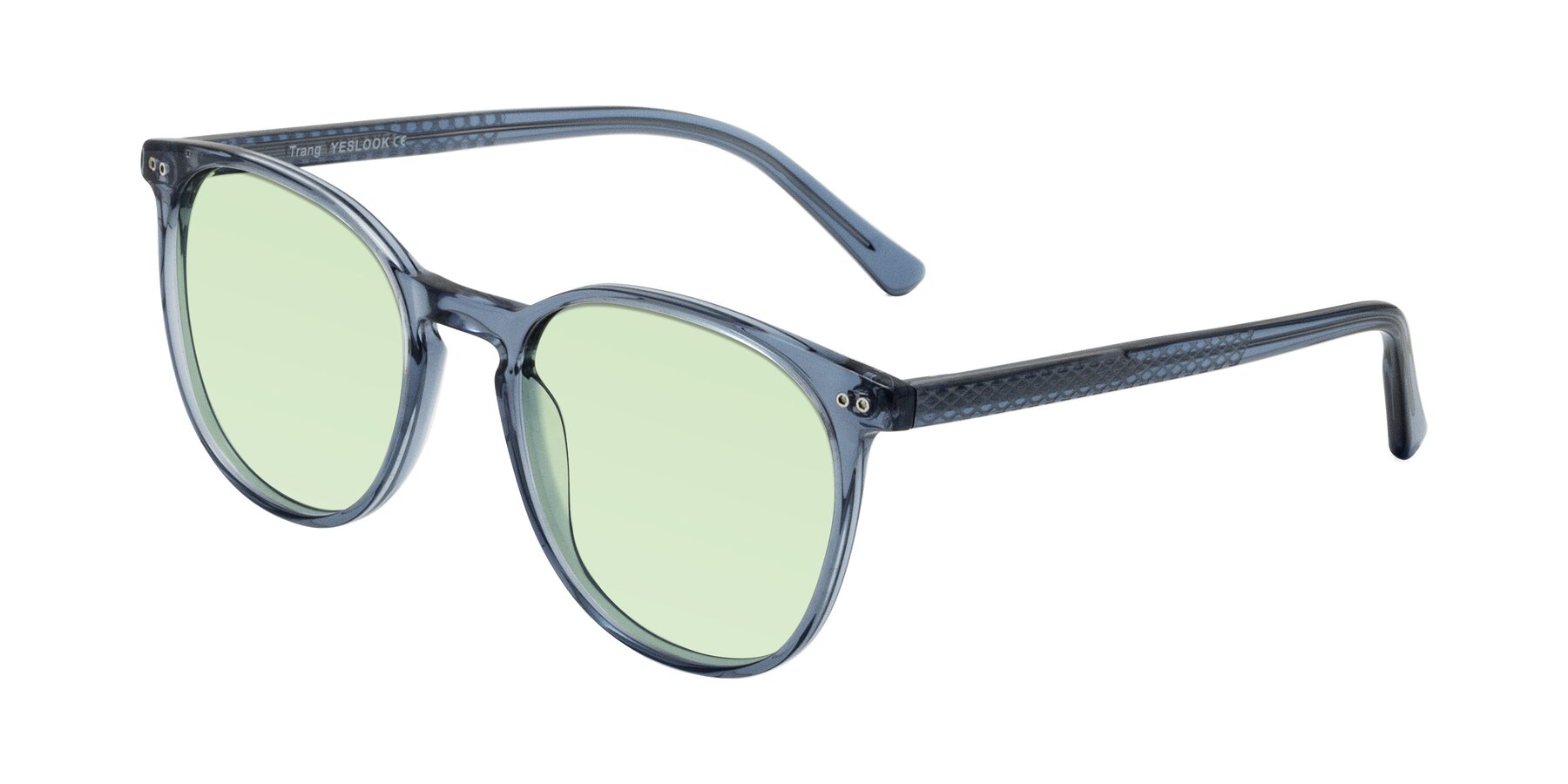 Angle of Trang in Transparent Blue with Light Green Tinted Lenses