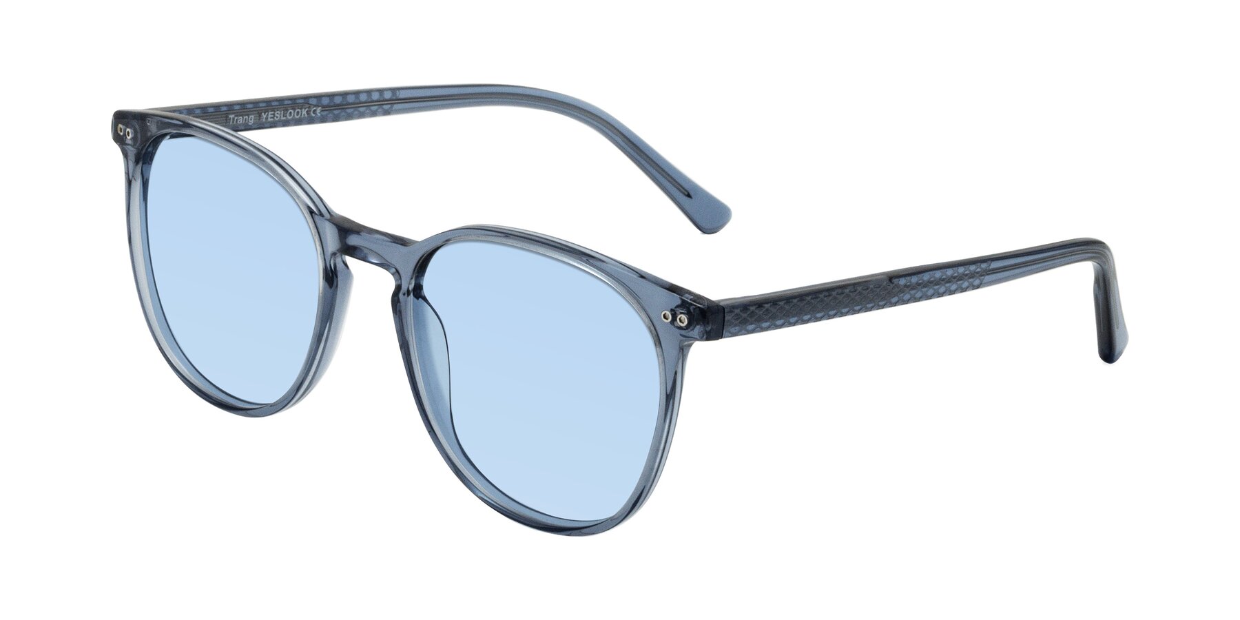 Angle of Trang in Transparent Blue with Light Blue Tinted Lenses
