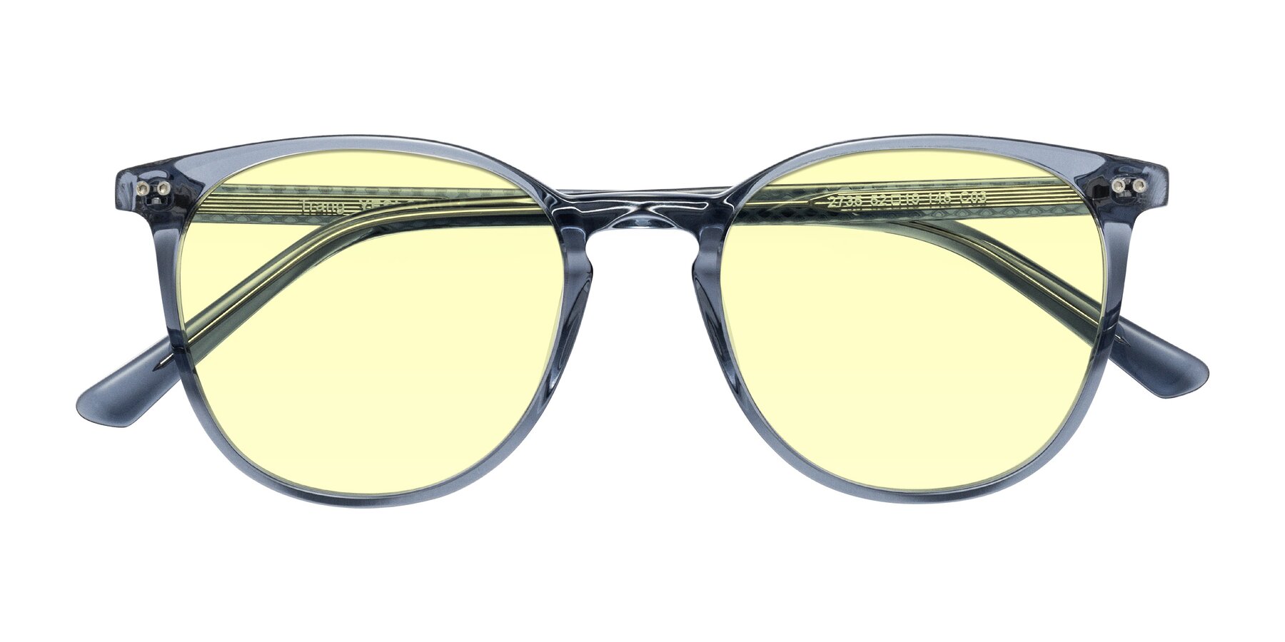 Folded Front of Trang in Transparent Blue with Light Yellow Tinted Lenses