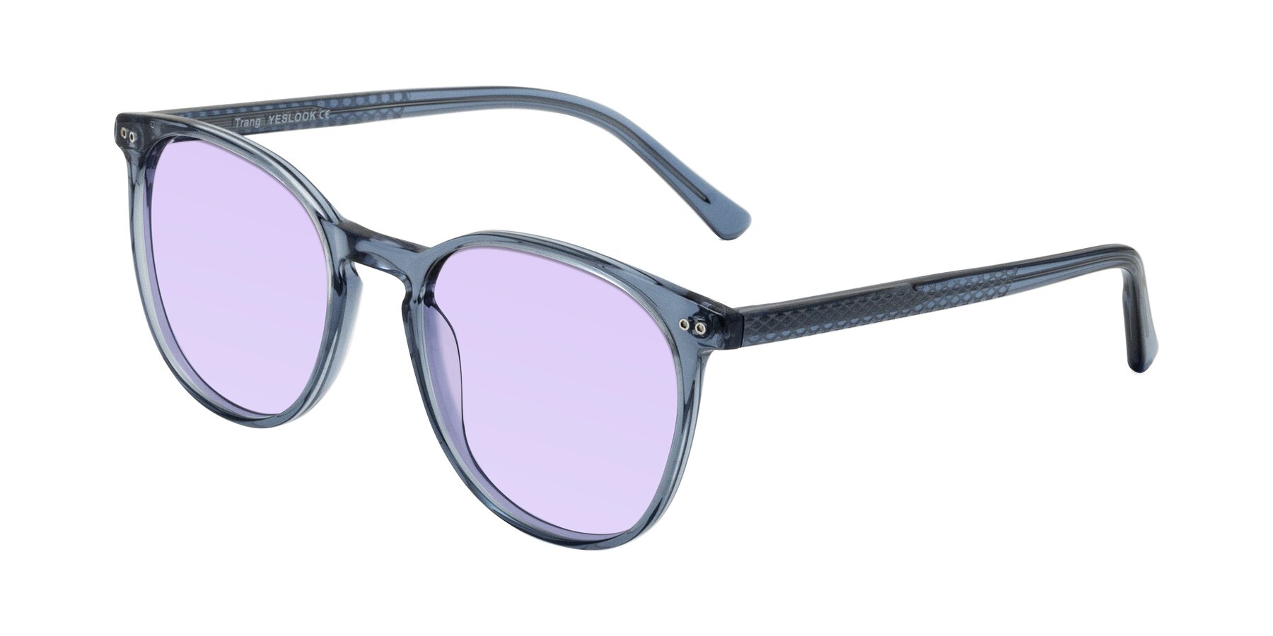 Angle of Trang in Transparent Blue with Light Purple Tinted Lenses