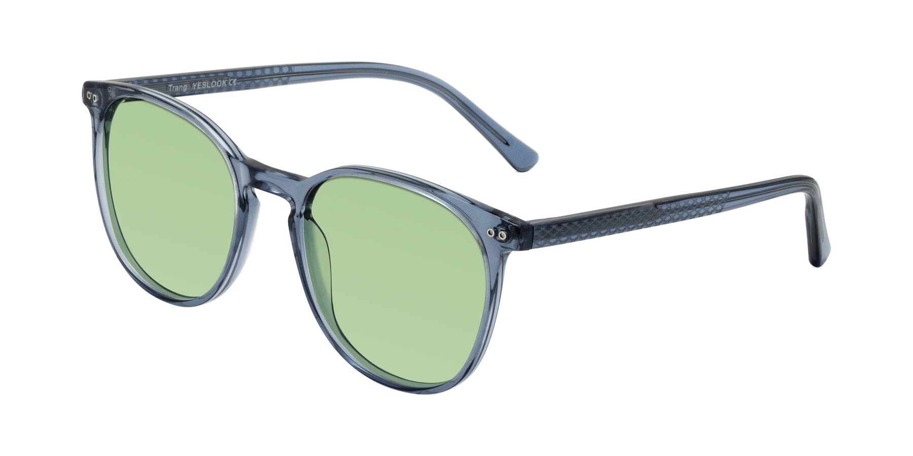 Angle of Trang in Transparent Blue with Medium Green Tinted Lenses