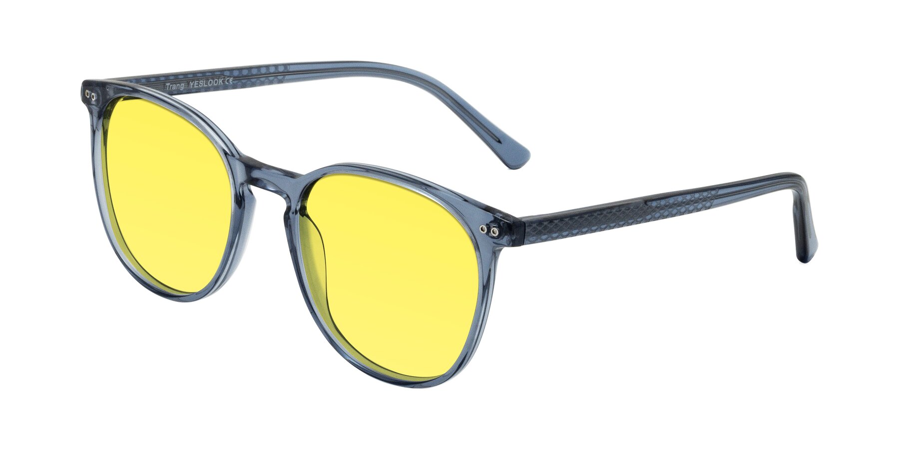 Angle of Trang in Transparent Blue with Medium Yellow Tinted Lenses