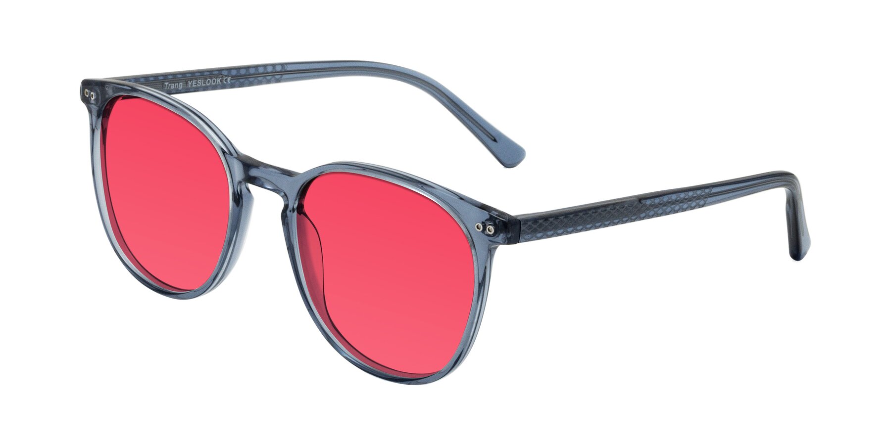 Angle of Trang in Transparent Blue with Red Tinted Lenses