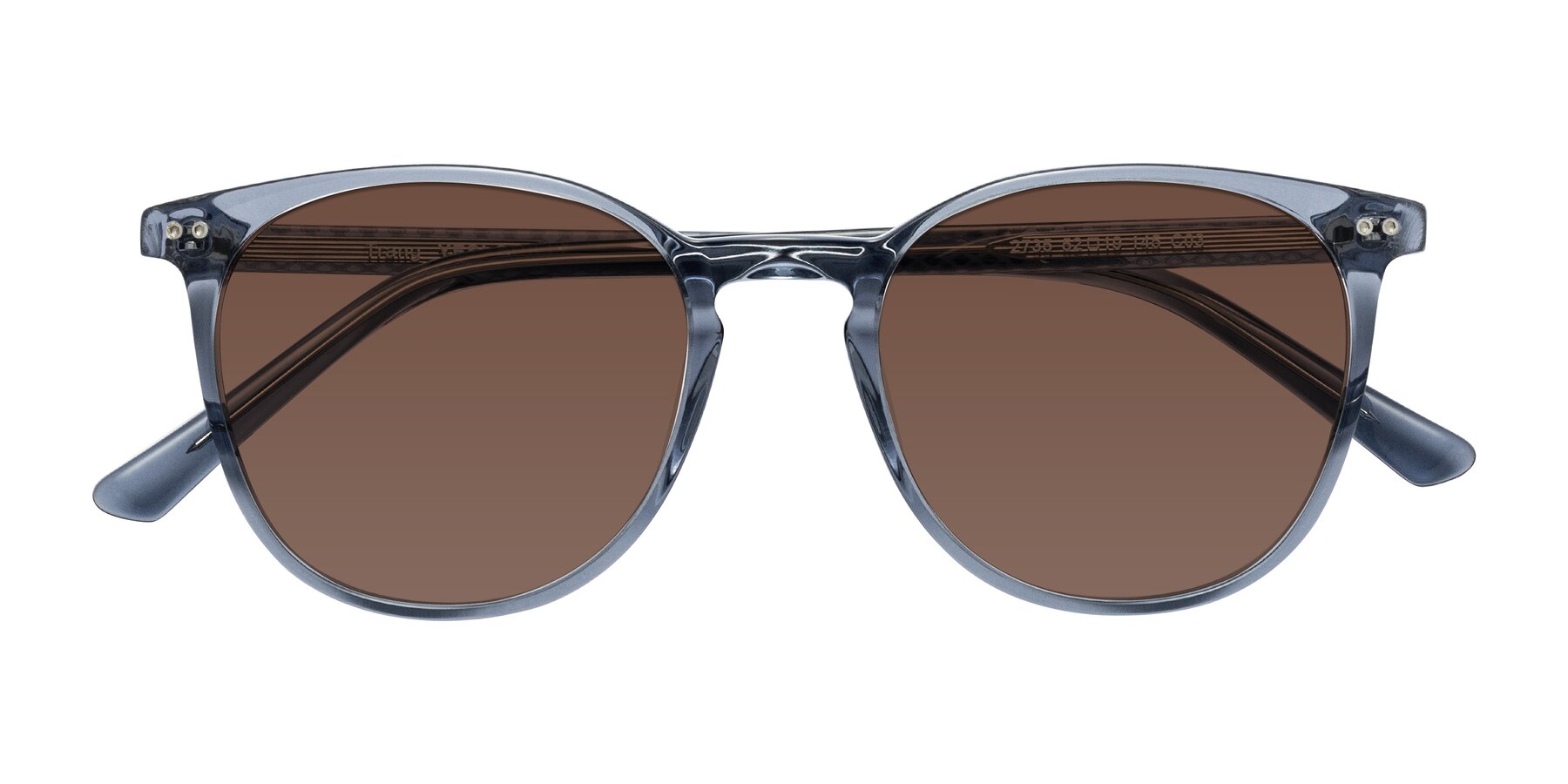 Folded Front of Trang in Transparent Blue with Brown Tinted Lenses