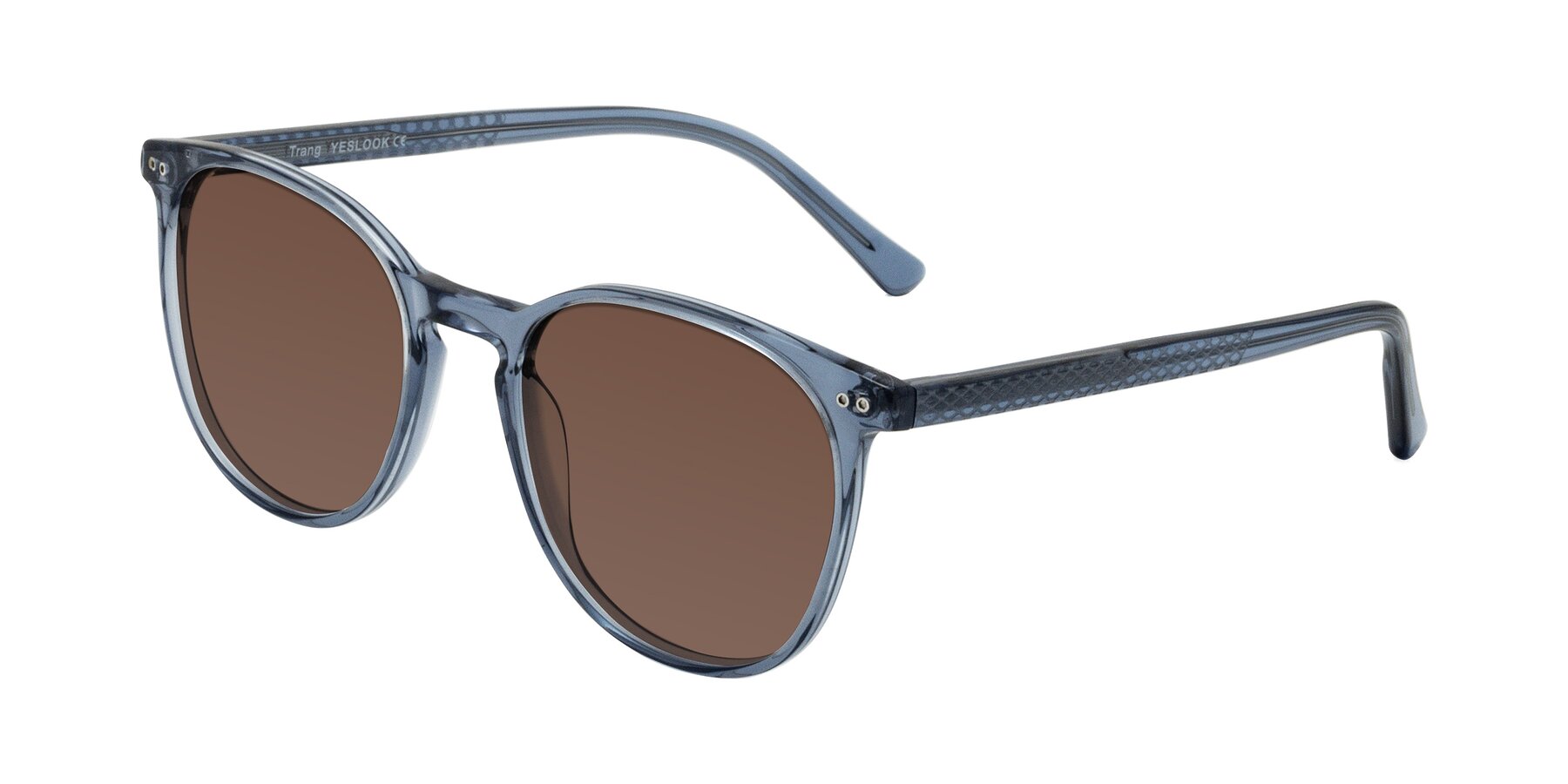 Angle of Trang in Transparent Blue with Brown Tinted Lenses