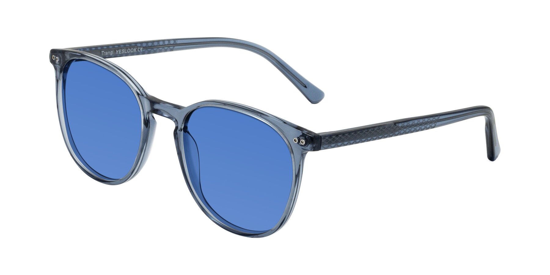 Angle of Trang in Transparent Blue with Blue Tinted Lenses