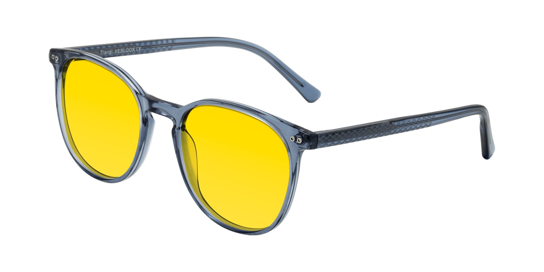 Angle of Trang in Transparent Blue with Yellow Tinted Lenses