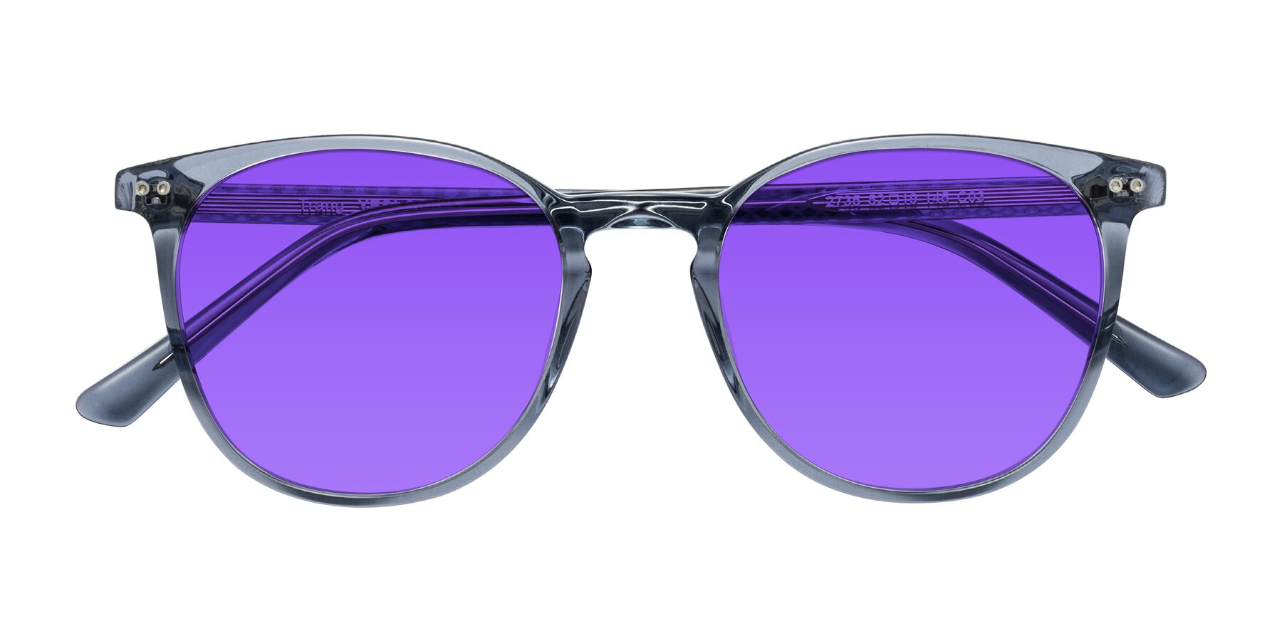 Folded Front of Trang in Transparent Blue with Purple Tinted Lenses