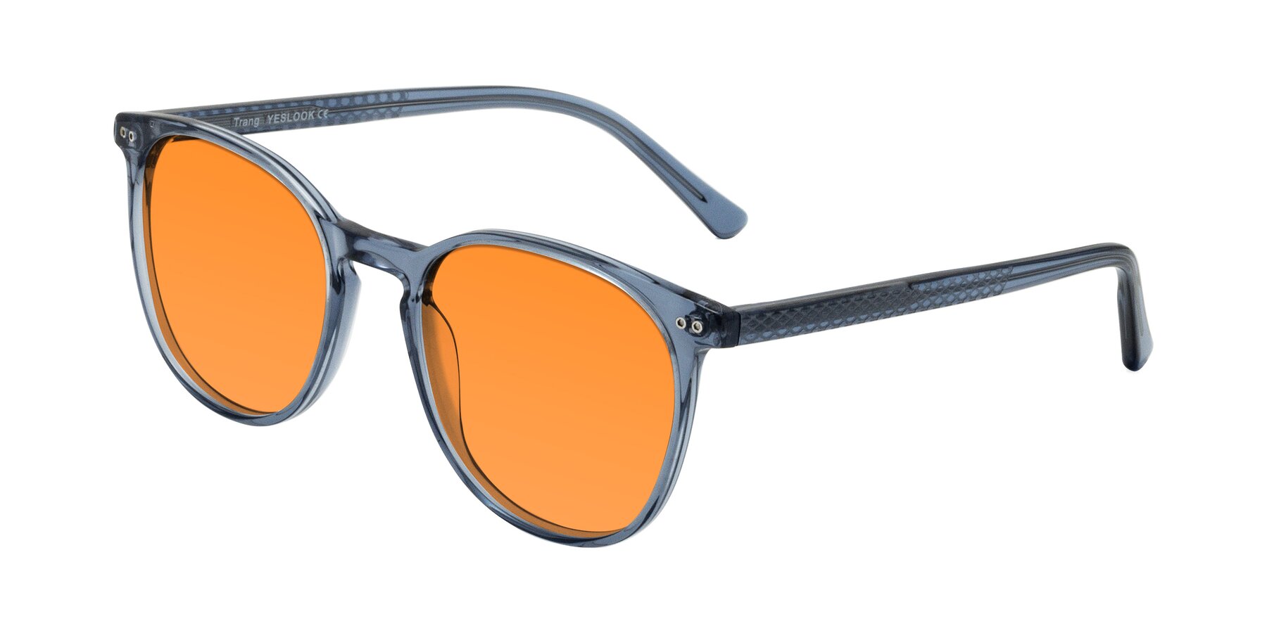 Angle of Trang in Transparent Blue with Orange Tinted Lenses
