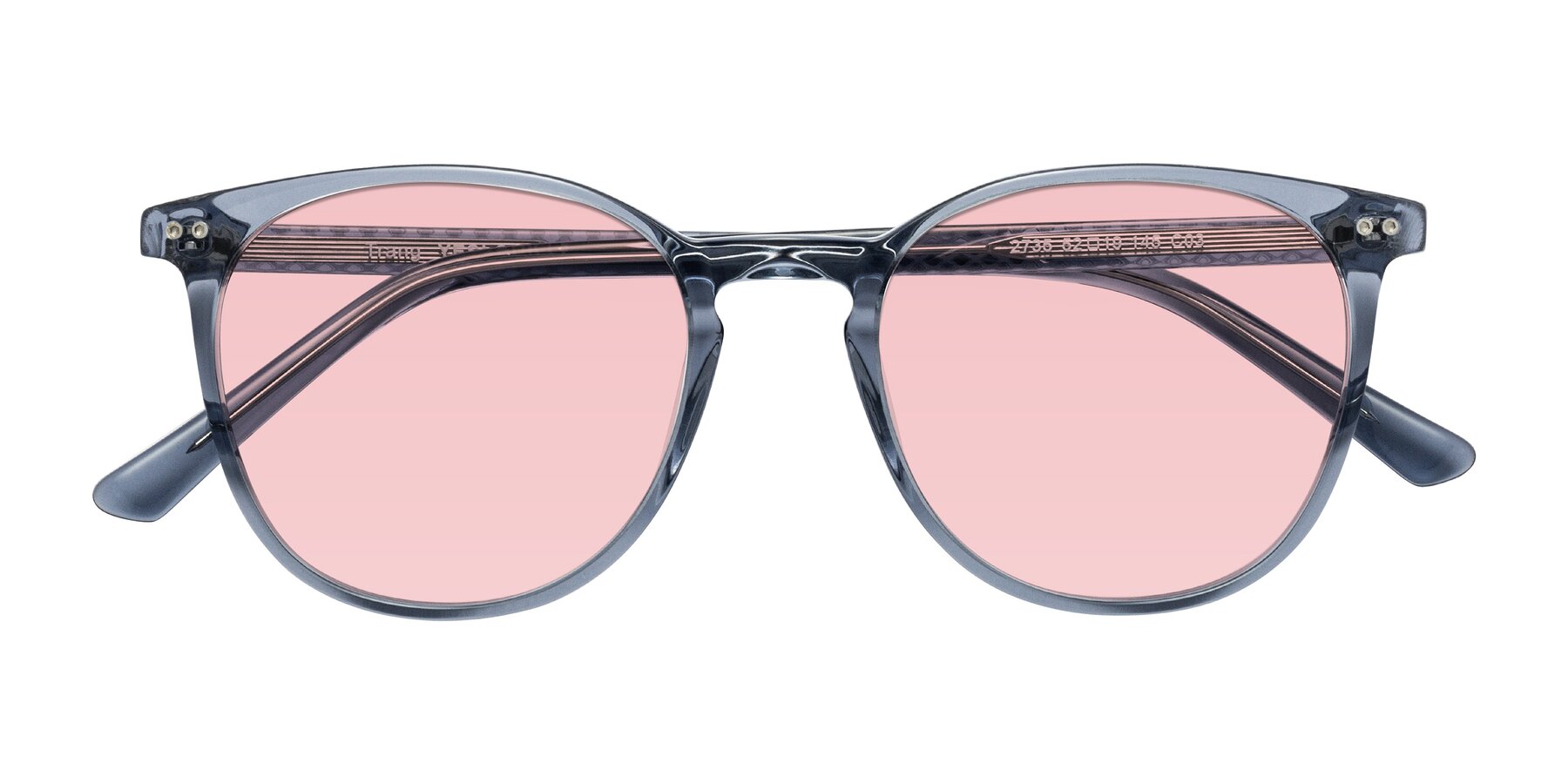 Folded Front of Trang in Transparent Blue with Light Garnet Tinted Lenses