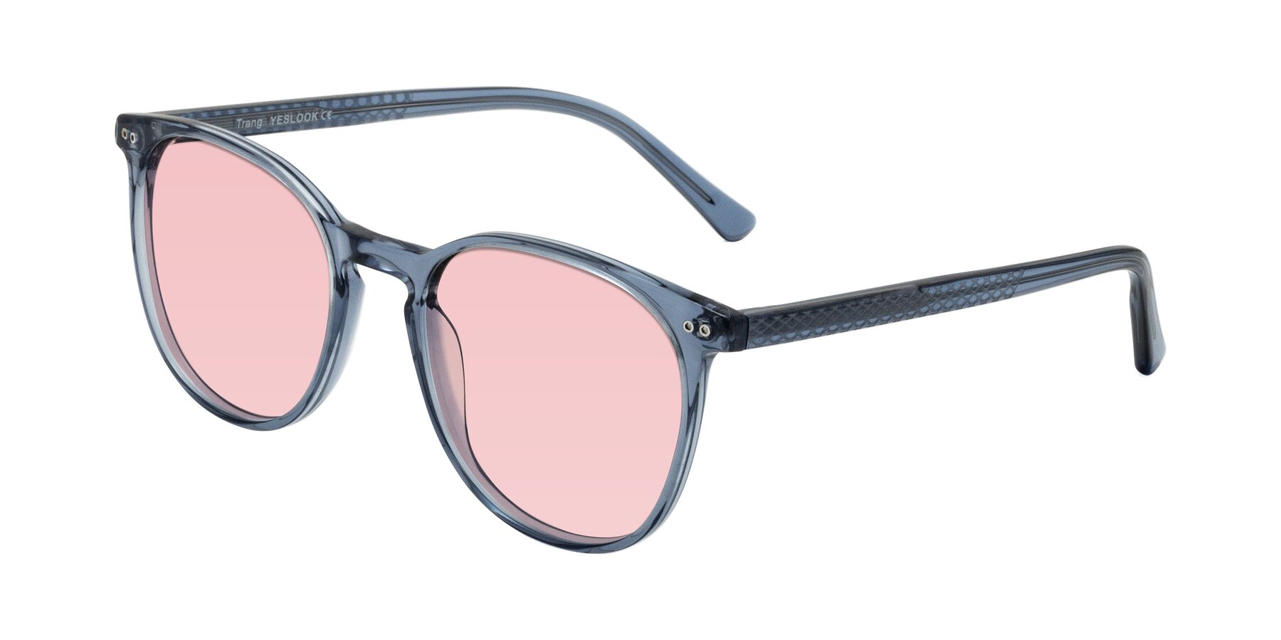 Angle of Trang in Transparent Blue with Light Garnet Tinted Lenses