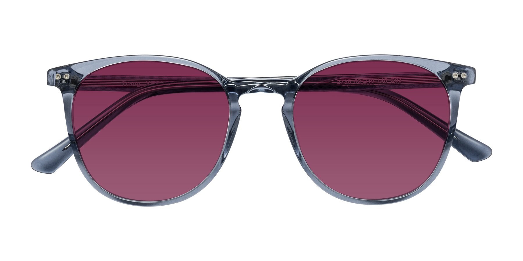 Folded Front of Trang in Transparent Blue with Wine Tinted Lenses