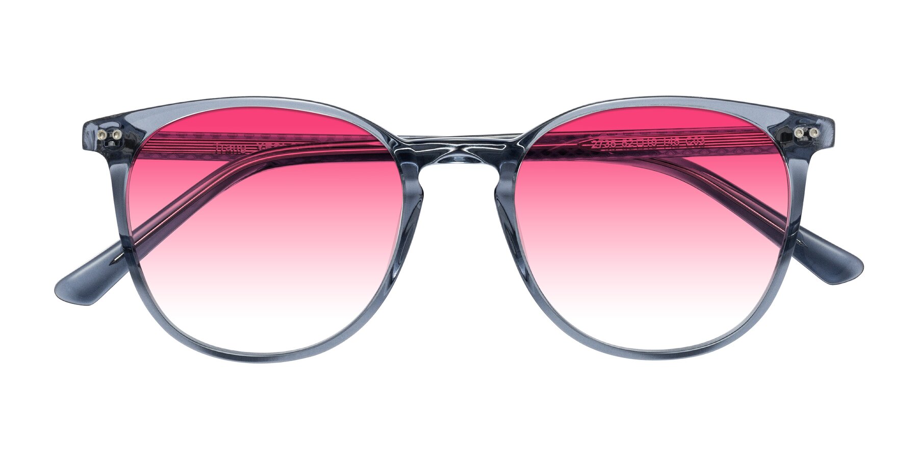 Folded Front of Trang in Transparent Blue with Pink Gradient Lenses