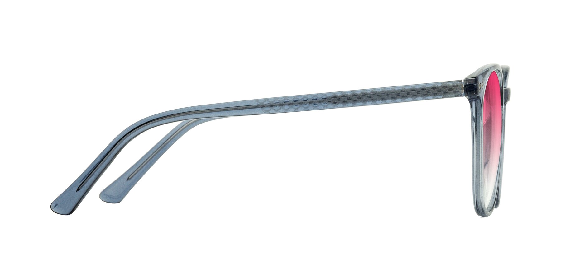 Side of Trang in Transparent Blue with Pink Gradient Lenses