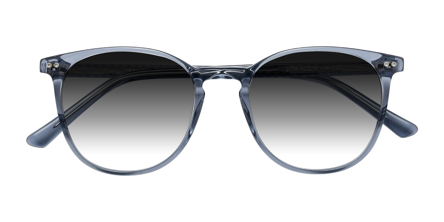 Folded Front of Trang in Transparent Blue with Gray Gradient Lenses