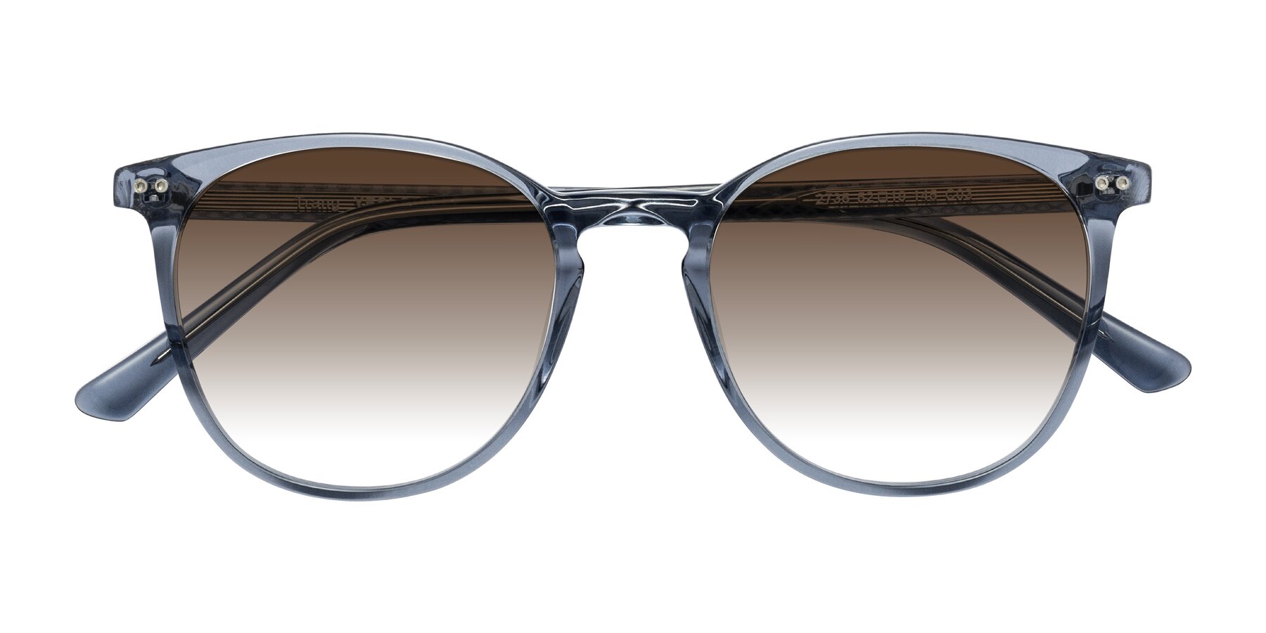 Folded Front of Trang in Transparent Blue with Brown Gradient Lenses