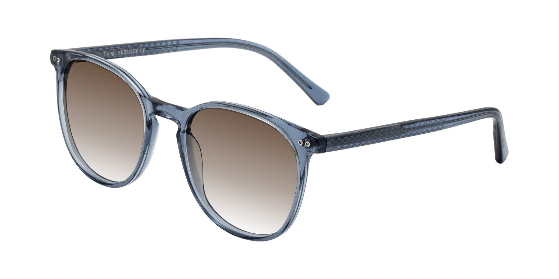 Angle of Trang in Transparent Blue with Brown Gradient Lenses