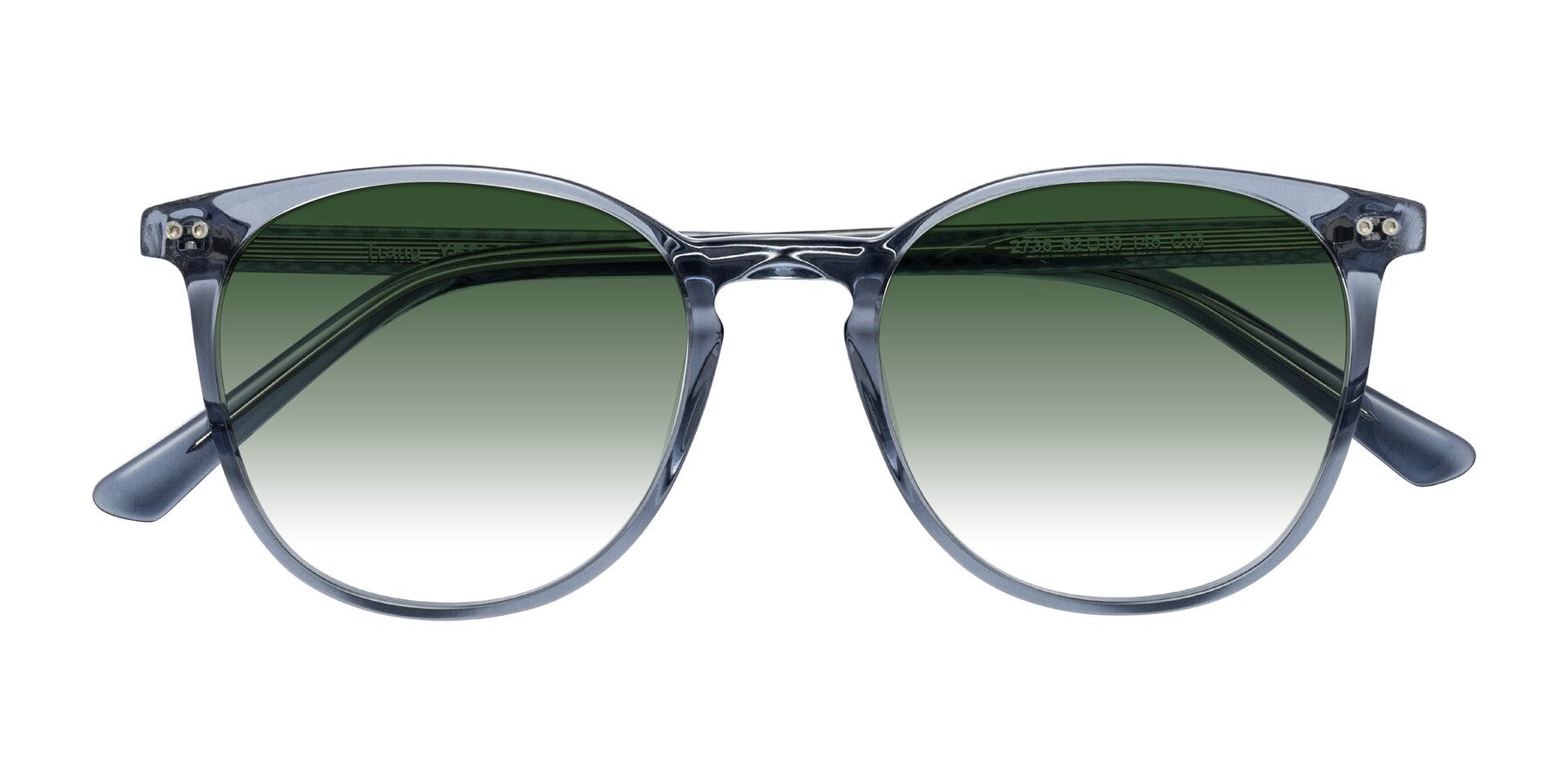 Folded Front of Trang in Transparent Blue with Green Gradient Lenses