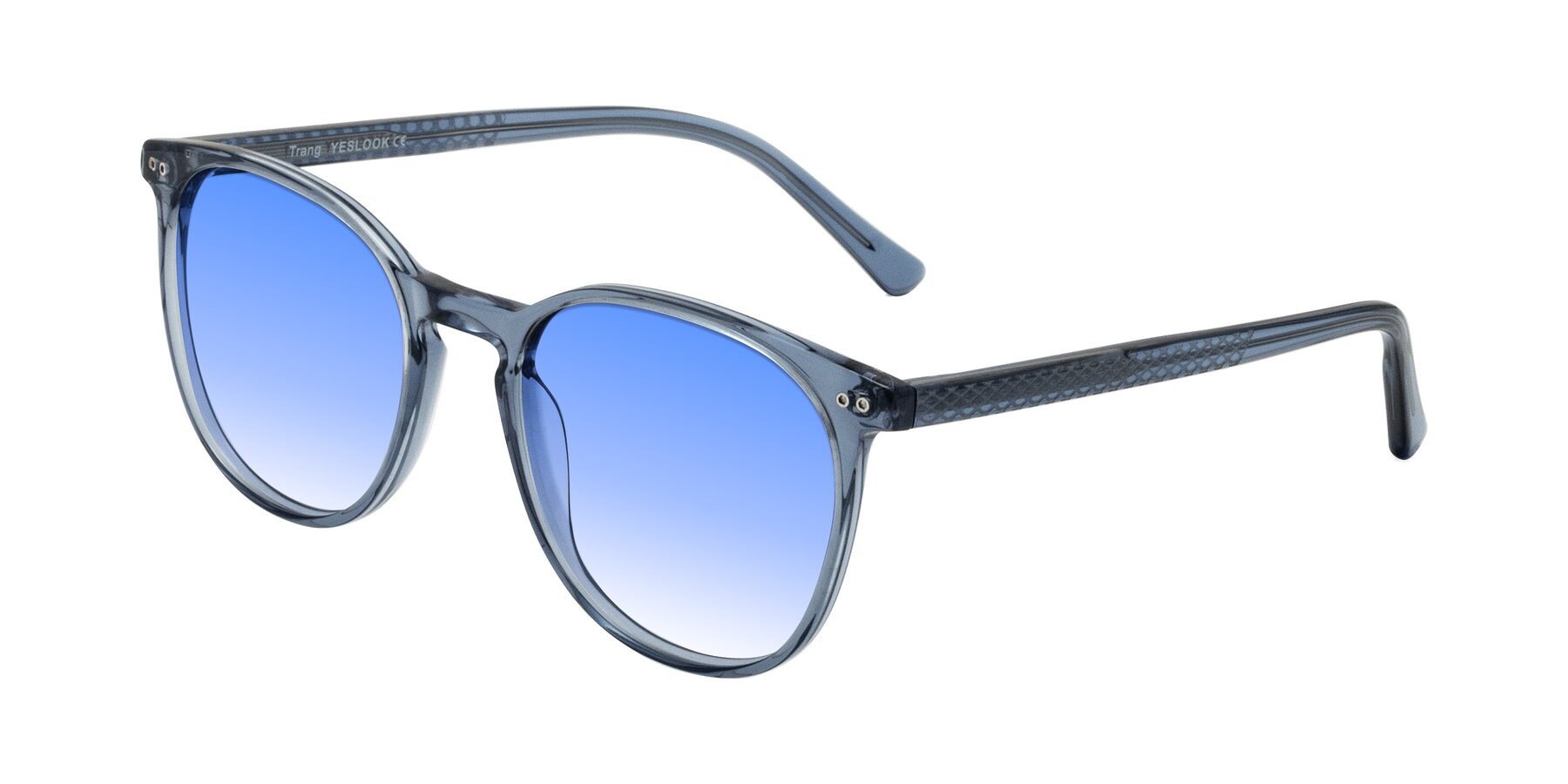 Angle of Trang in Transparent Blue with Blue Gradient Lenses