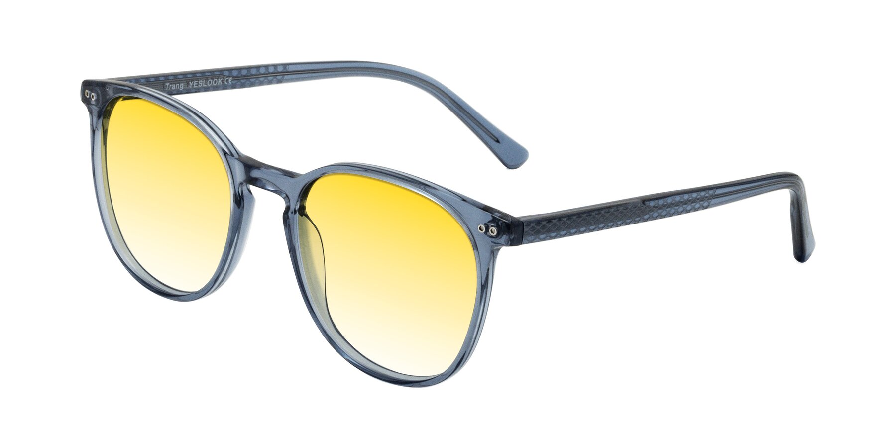 Angle of Trang in Transparent Blue with Yellow Gradient Lenses
