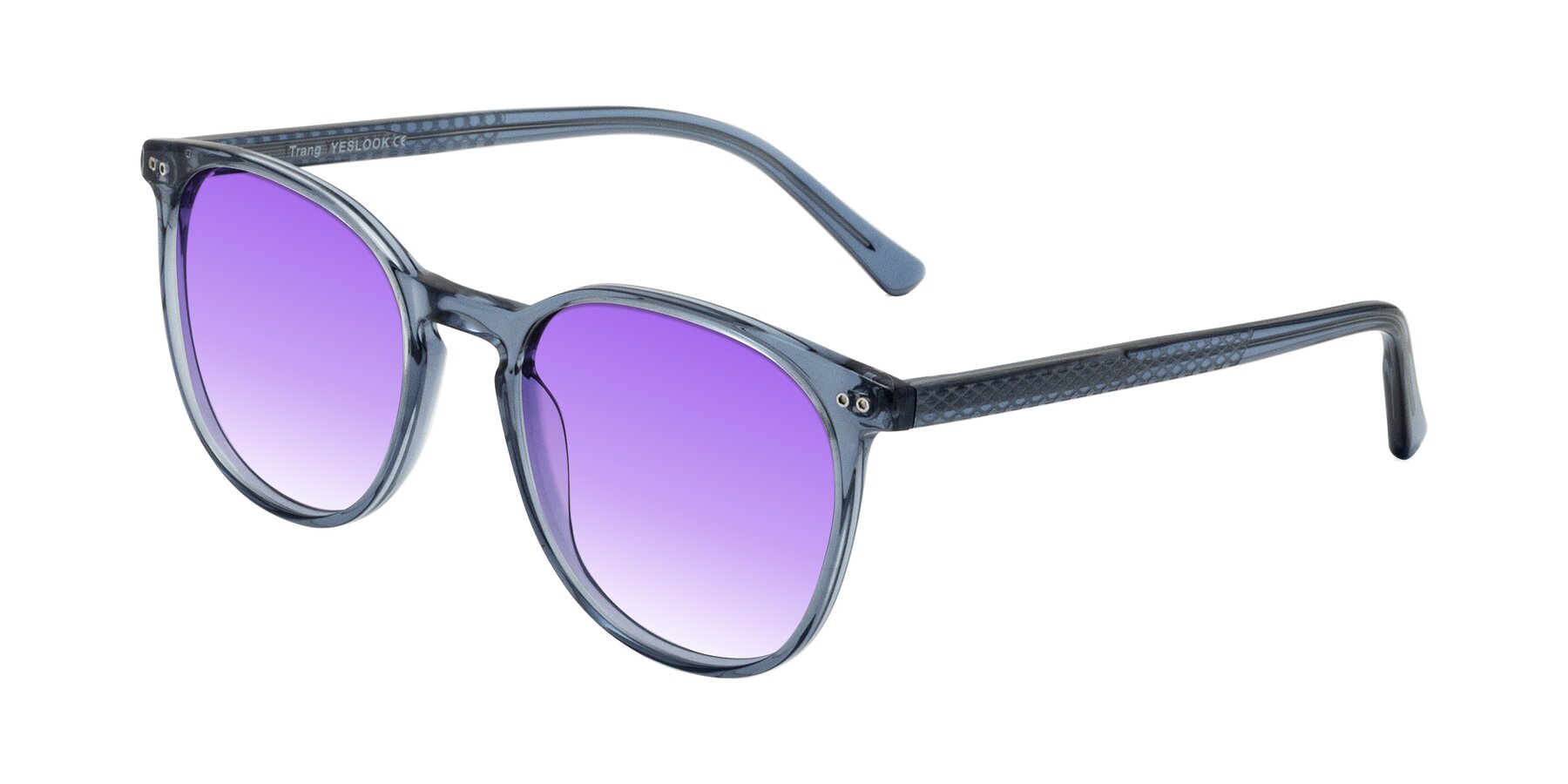 Angle of Trang in Transparent Blue with Purple Gradient Lenses