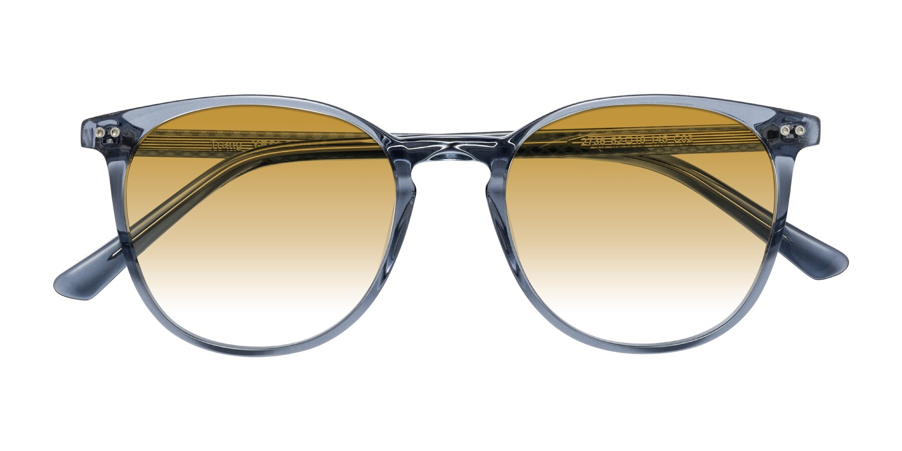 Folded Front of Trang in Transparent Blue with Champagne Gradient Lenses