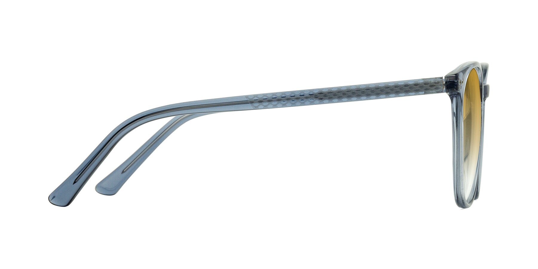 Side of Trang in Transparent Blue with Champagne Gradient Lenses