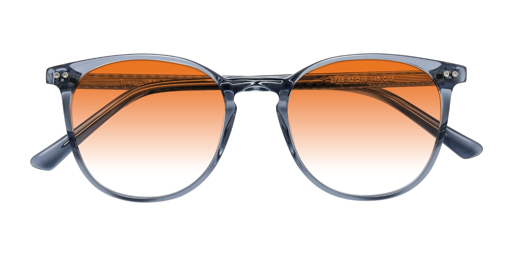 Folded Front of Trang in Transparent Blue with Orange Gradient Lenses