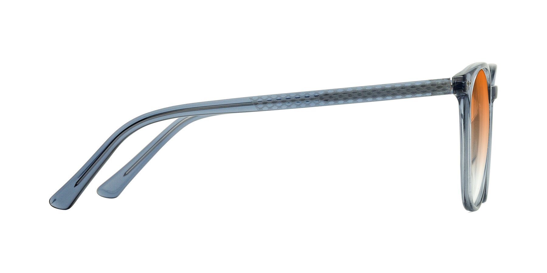Side of Trang in Transparent Blue with Orange Gradient Lenses
