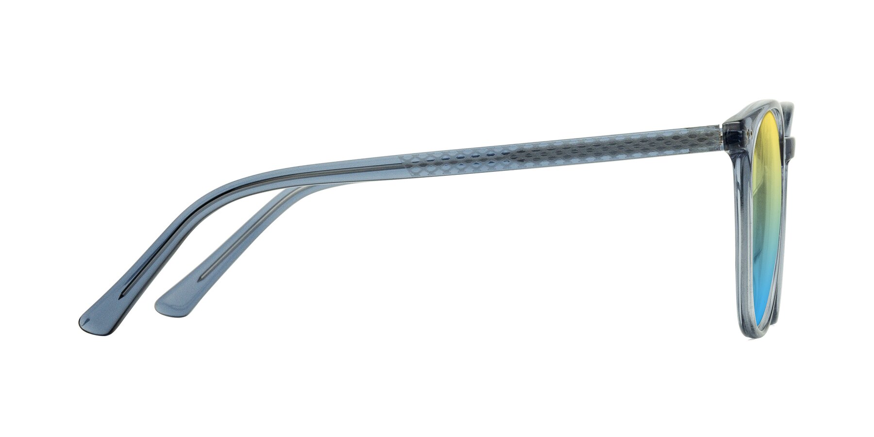 Side of Trang in Transparent Blue with Yellow / Blue Gradient Lenses