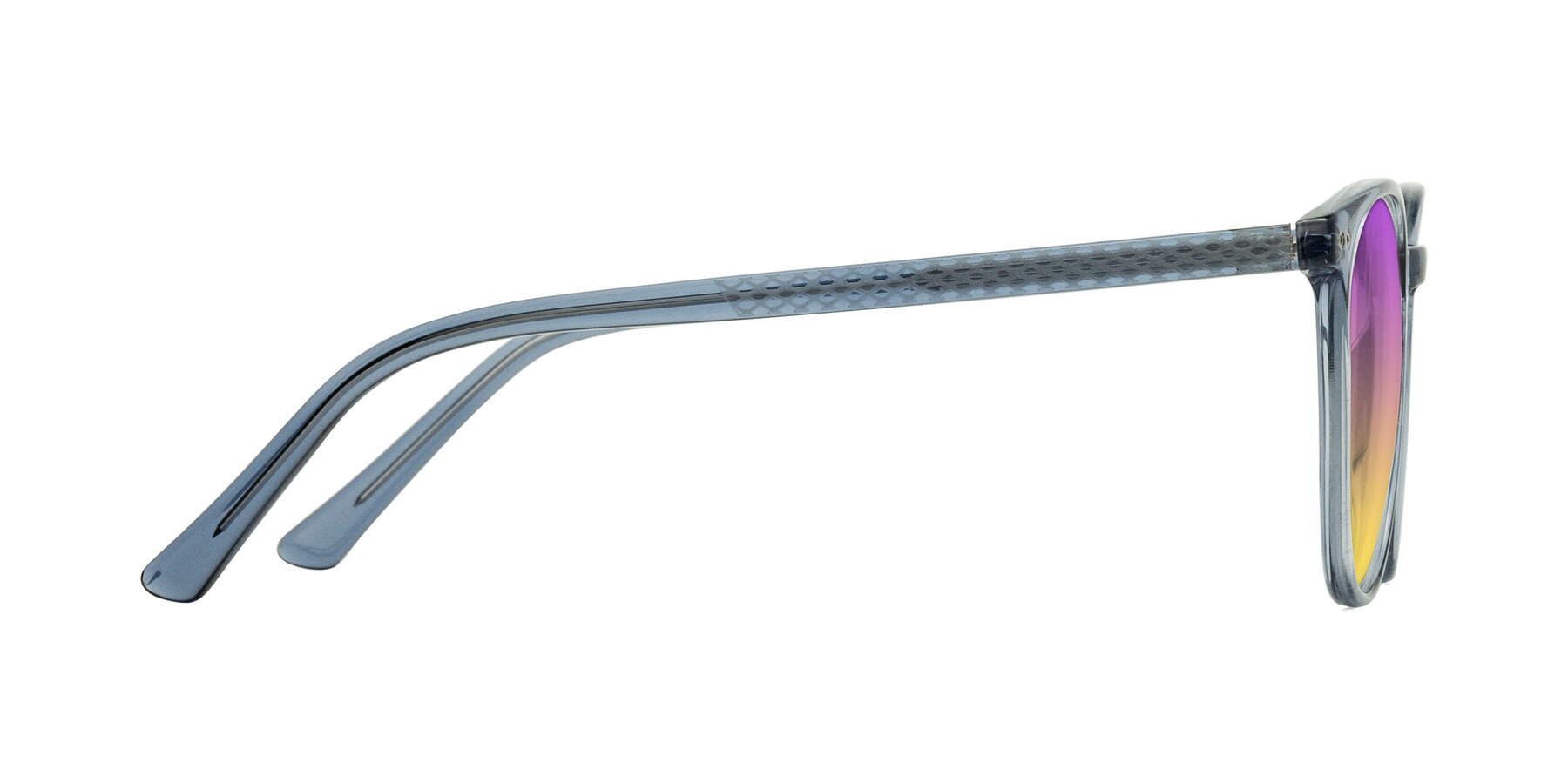 Side of Trang in Transparent Blue with Purple / Yellow Gradient Lenses
