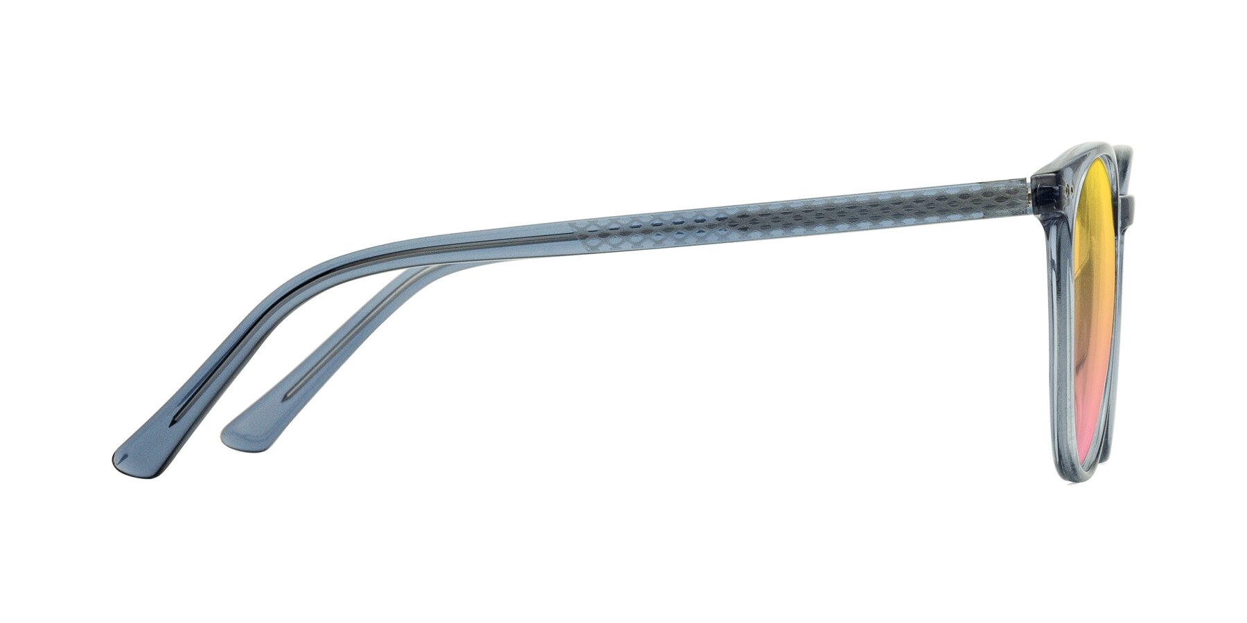 Side of Trang in Transparent Blue with Yellow / Pink Gradient Lenses