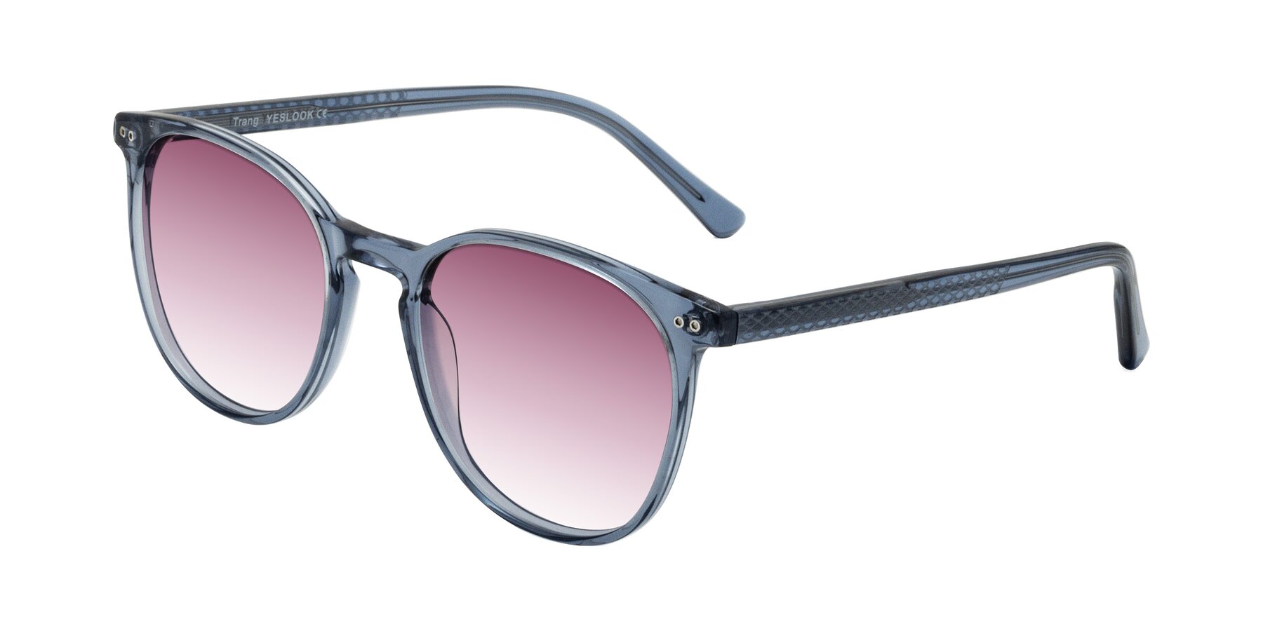 Angle of Trang in Transparent Blue with Wine Gradient Lenses