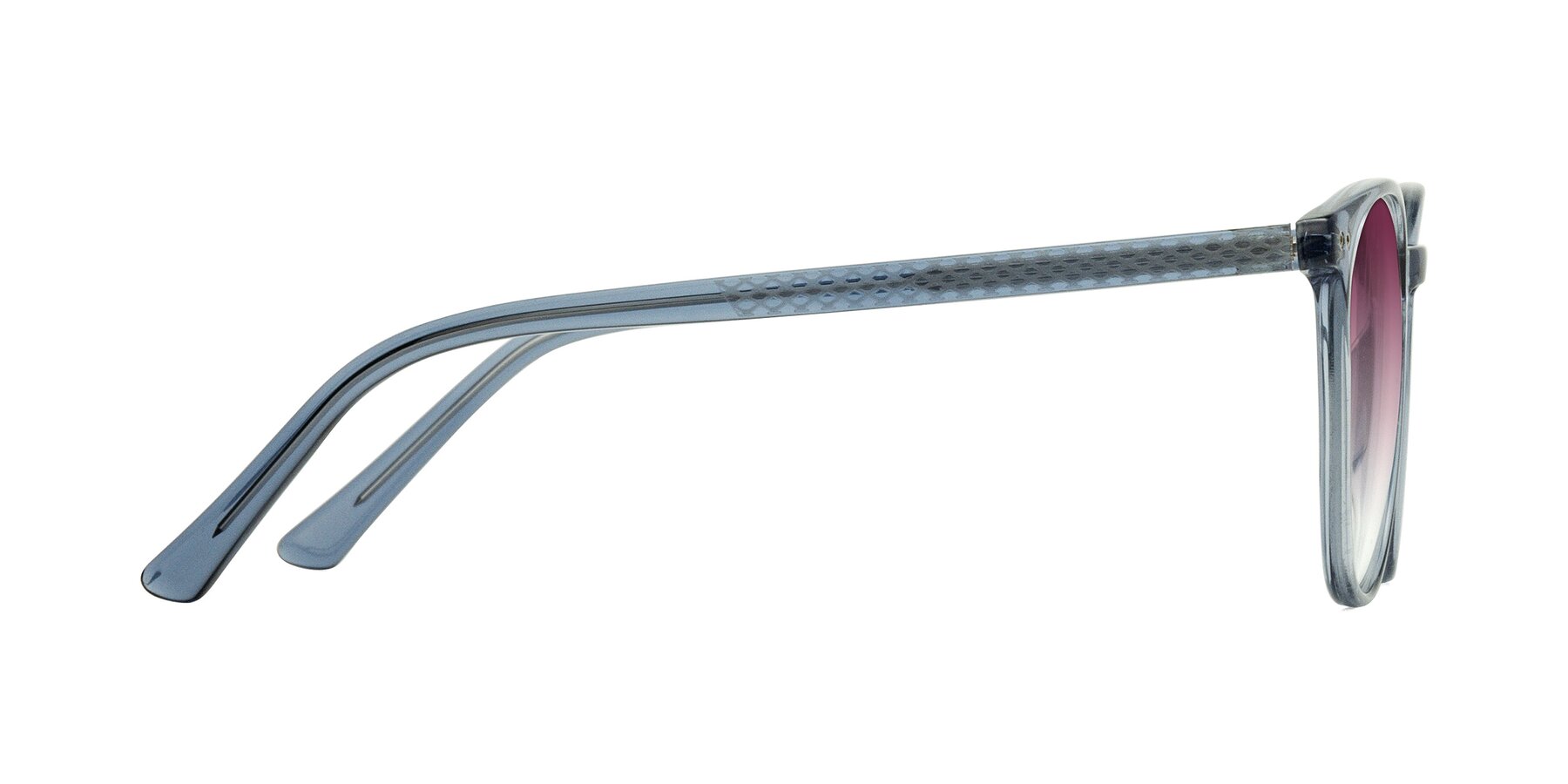 Side of Trang in Transparent Blue with Wine Gradient Lenses