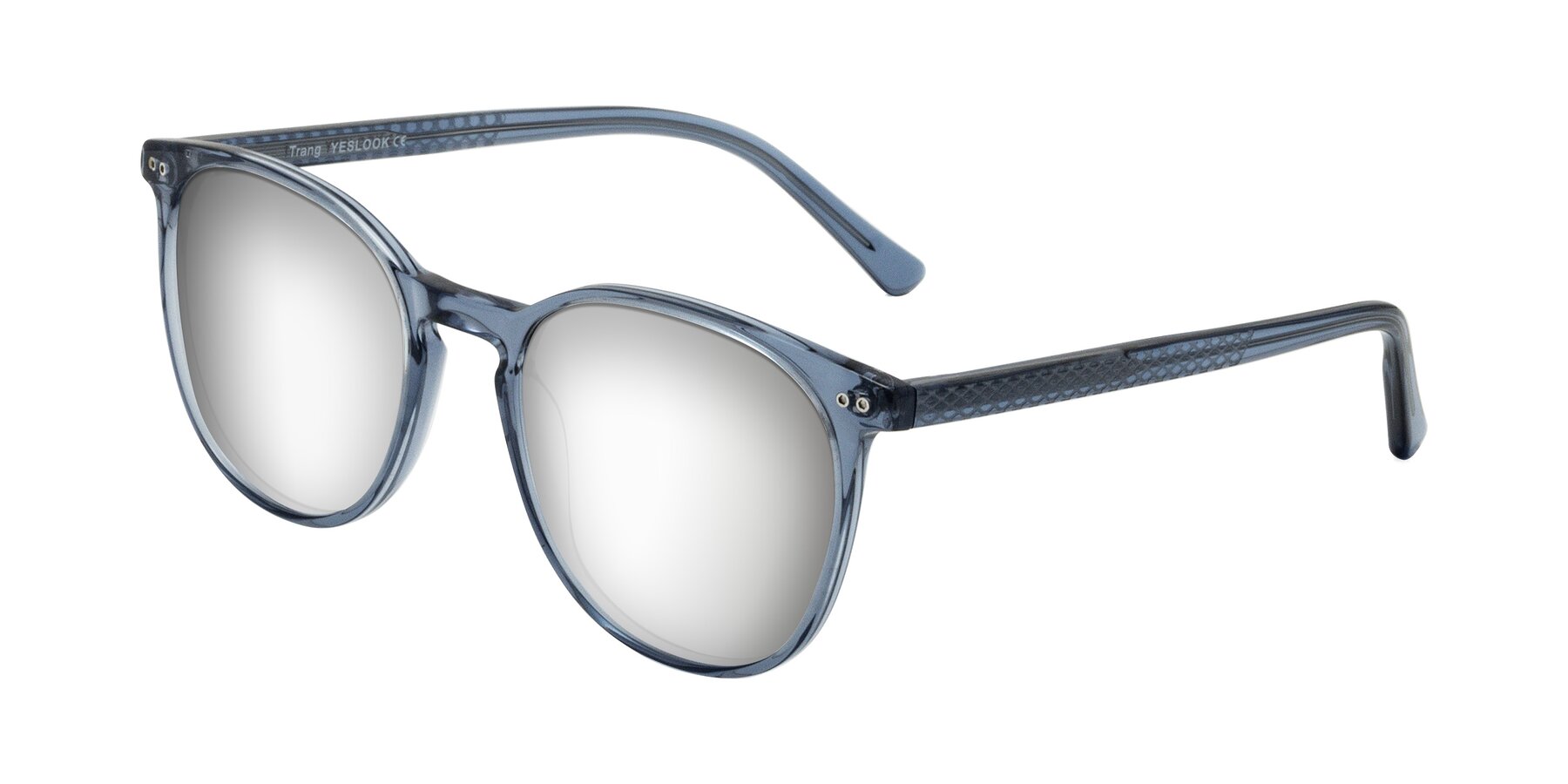 Angle of Trang in Transparent Blue with Silver Mirrored Lenses