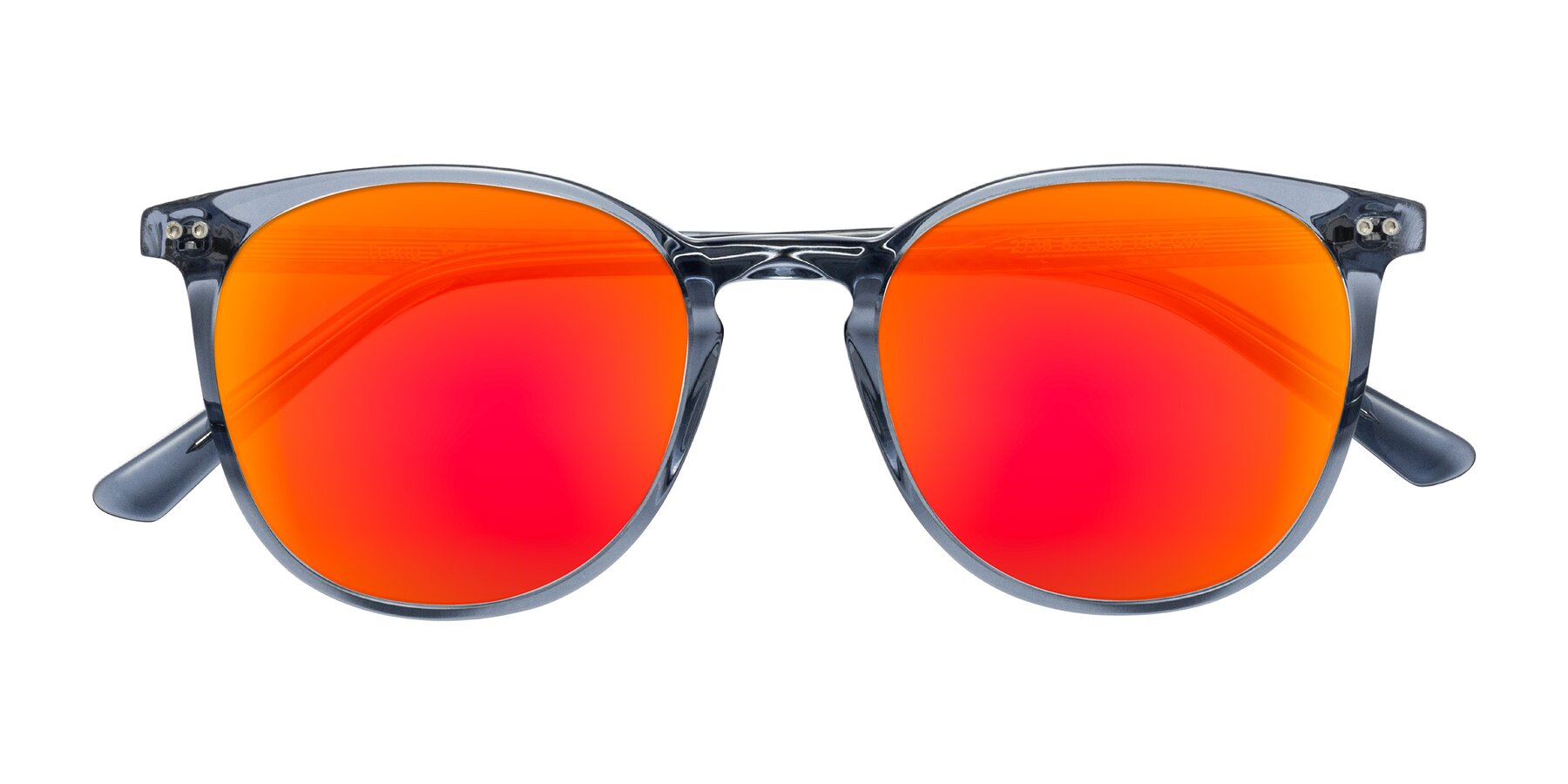 Folded Front of Trang in Transparent Blue with Red Gold Mirrored Lenses