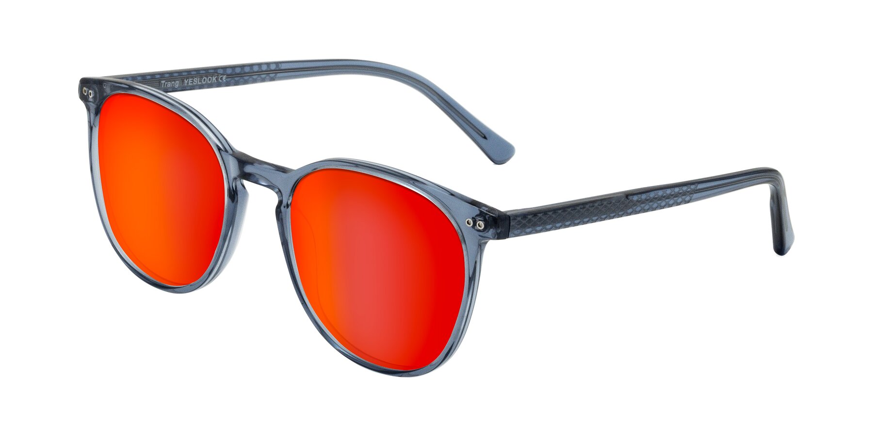 Angle of Trang in Transparent Blue with Red Gold Mirrored Lenses