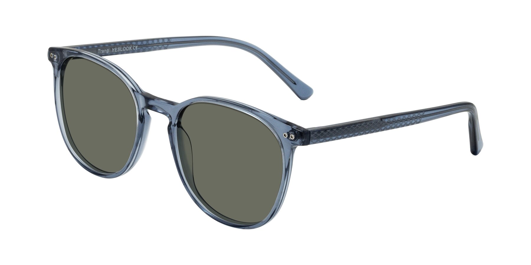 Angle of Trang in Transparent Blue with Gray Polarized Lenses