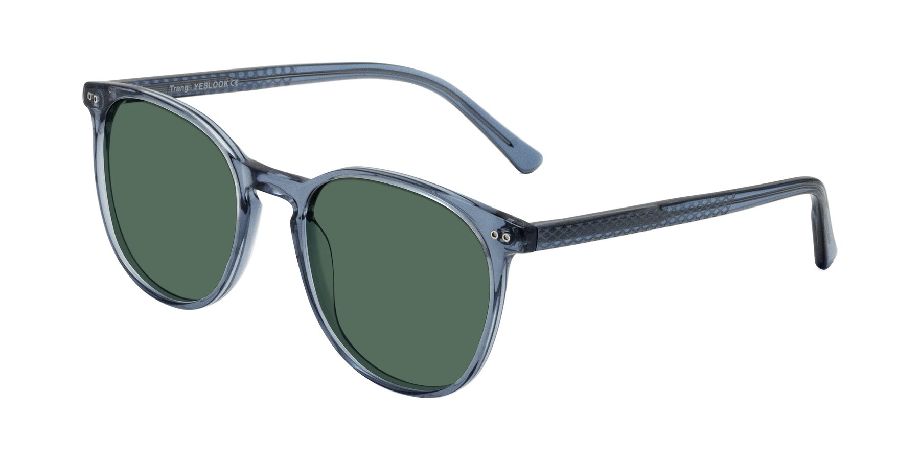 Angle of Trang in Transparent Blue with Green Polarized Lenses