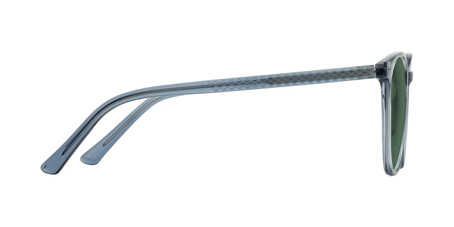 Side of Trang in Transparent Blue with Green Polarized Lenses