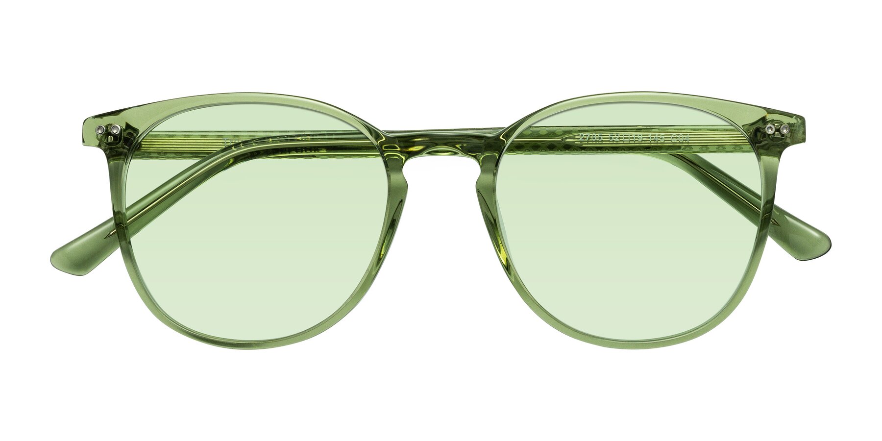 Folded Front of Trang in Transparent Green with Light Green Tinted Lenses