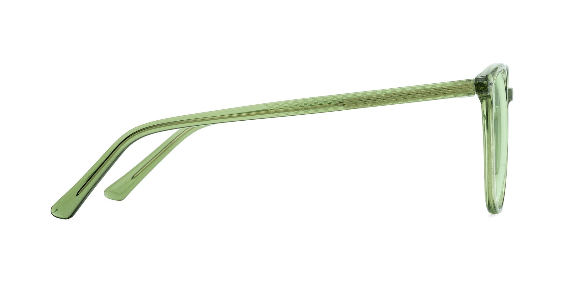 Side of Trang in Transparent Green with Light Green Tinted Lenses