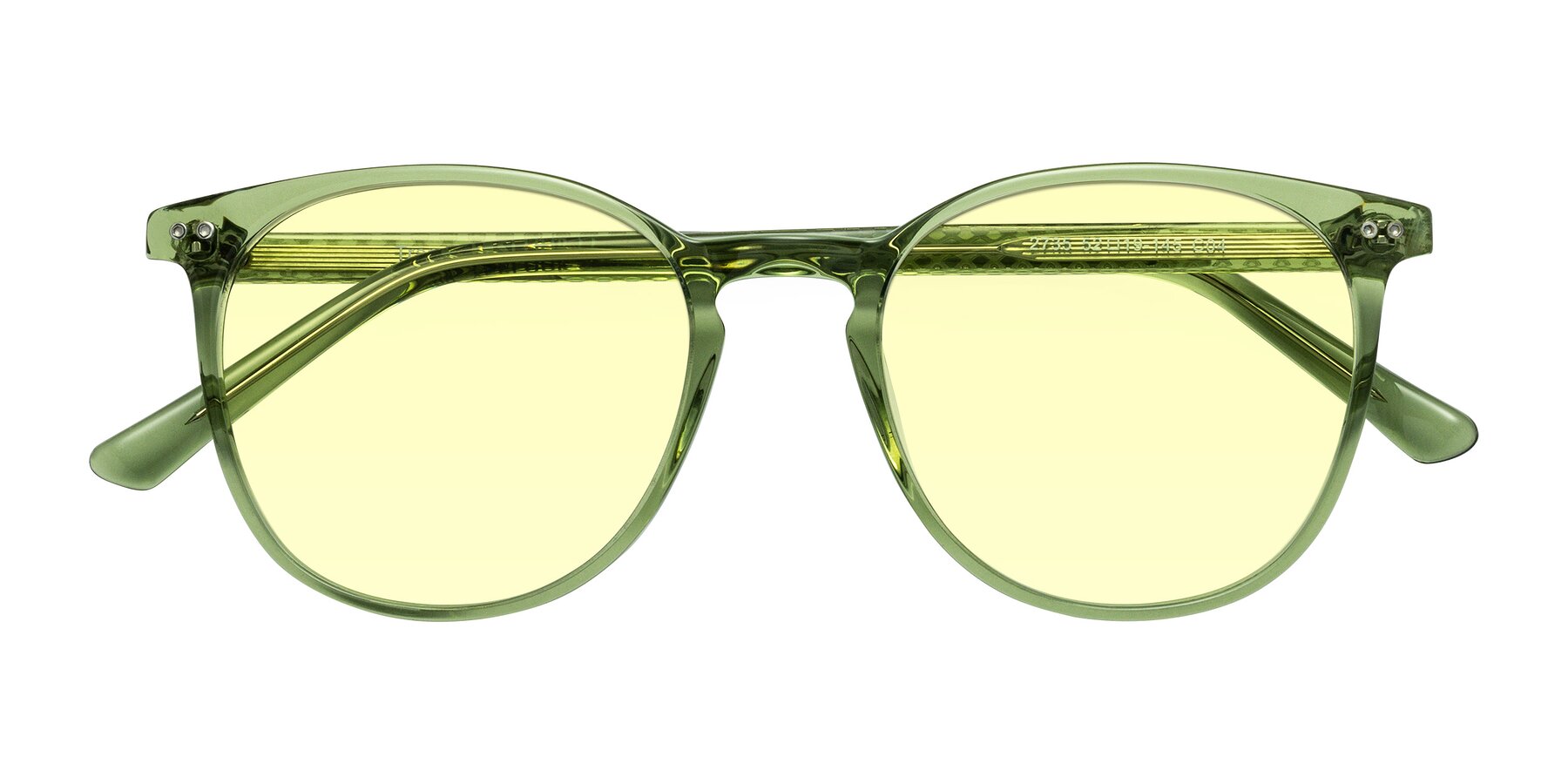 Folded Front of Trang in Transparent Green with Light Yellow Tinted Lenses
