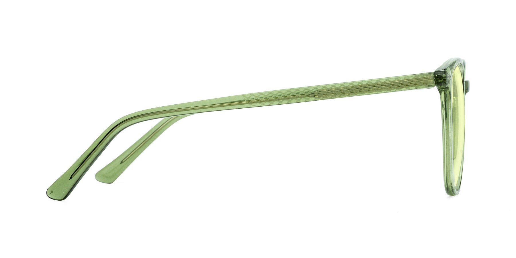 Side of Trang in Transparent Green with Light Yellow Tinted Lenses