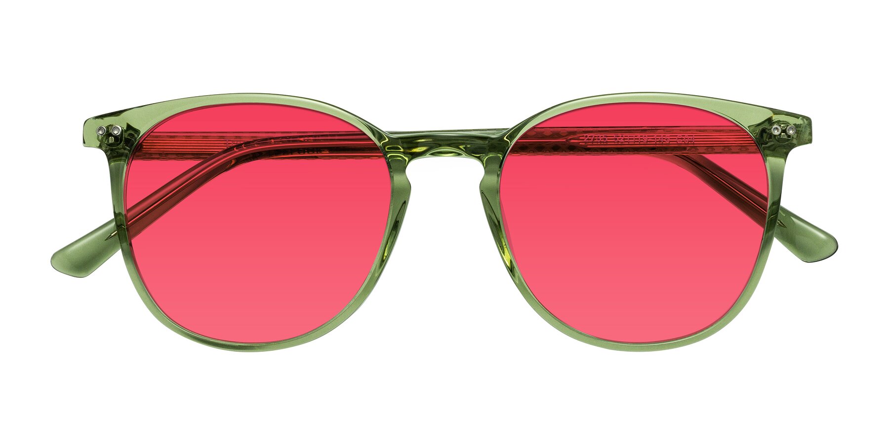 Folded Front of Trang in Transparent Green with Red Tinted Lenses